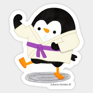 Karate Penguin Sticker